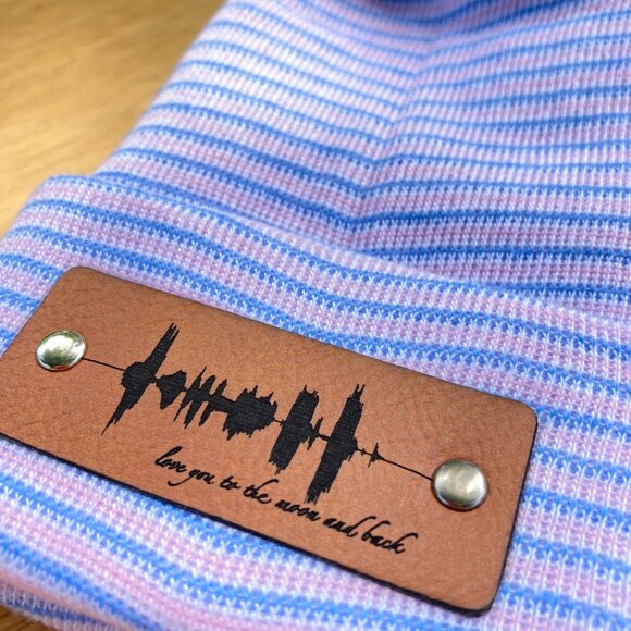 Love You To The Moon And Back Soundwave Newborn Baby Beanie - Premade - Picture 6 of 9